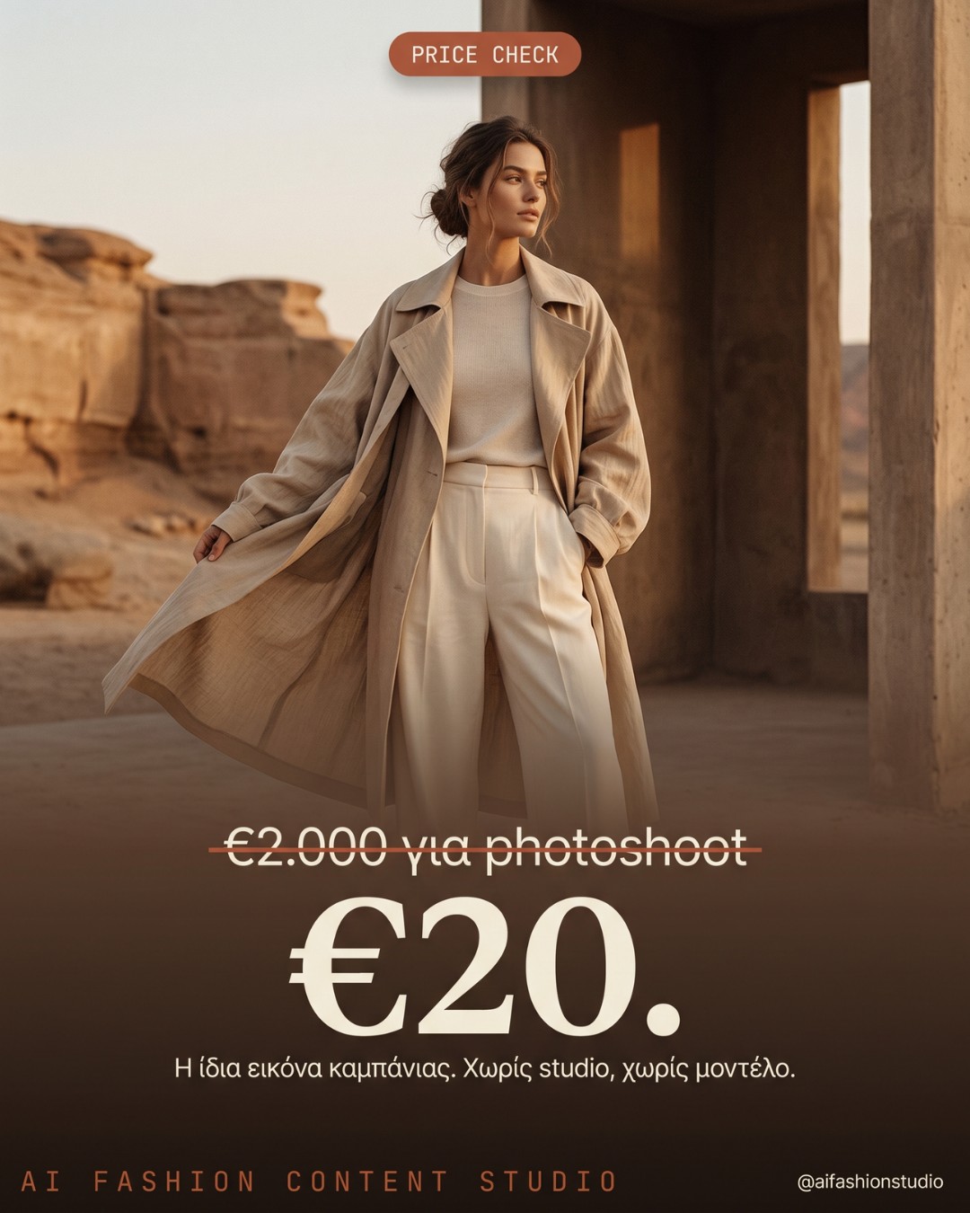 Editorial AI fashion campaign image
